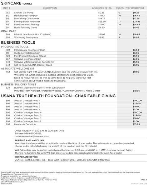 usana product price|usana products price list.